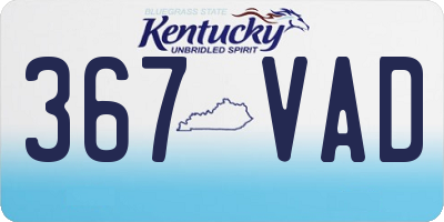KY license plate 367VAD