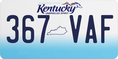 KY license plate 367VAF