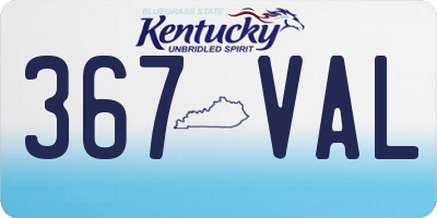 KY license plate 367VAL