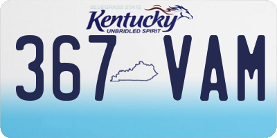 KY license plate 367VAM
