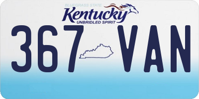 KY license plate 367VAN