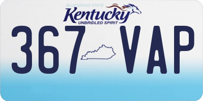 KY license plate 367VAP