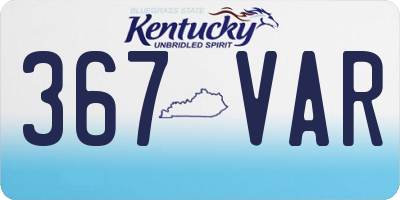 KY license plate 367VAR