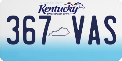 KY license plate 367VAS
