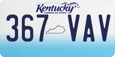 KY license plate 367VAV