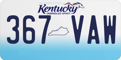 KY license plate 367VAW