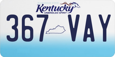 KY license plate 367VAY