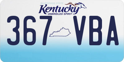 KY license plate 367VBA