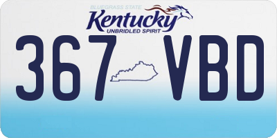 KY license plate 367VBD