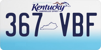 KY license plate 367VBF