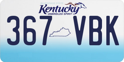 KY license plate 367VBK