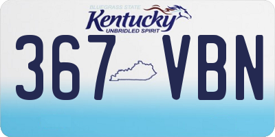 KY license plate 367VBN