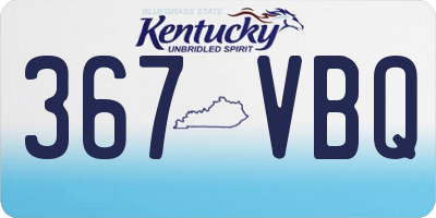 KY license plate 367VBQ