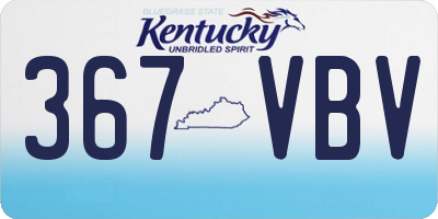 KY license plate 367VBV