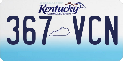 KY license plate 367VCN