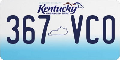 KY license plate 367VCO