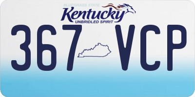 KY license plate 367VCP