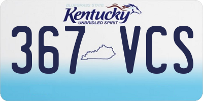 KY license plate 367VCS