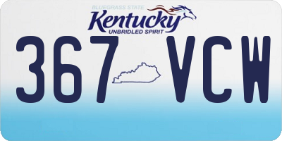 KY license plate 367VCW