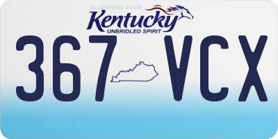KY license plate 367VCX