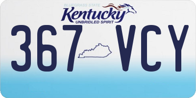 KY license plate 367VCY