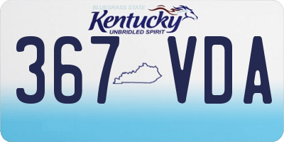 KY license plate 367VDA
