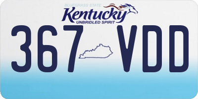 KY license plate 367VDD
