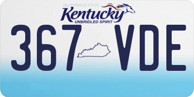 KY license plate 367VDE