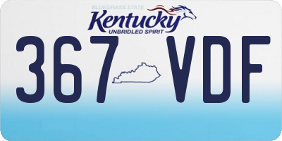 KY license plate 367VDF