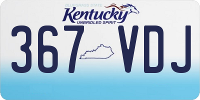 KY license plate 367VDJ