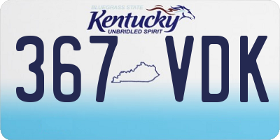 KY license plate 367VDK