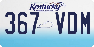 KY license plate 367VDM