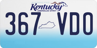 KY license plate 367VDO