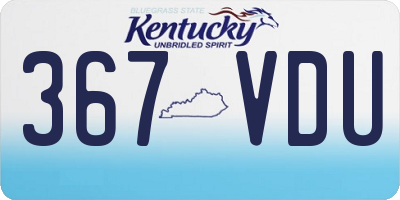 KY license plate 367VDU
