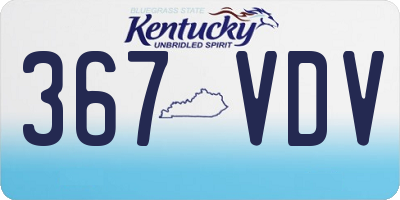 KY license plate 367VDV