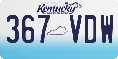 KY license plate 367VDW