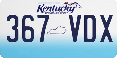 KY license plate 367VDX