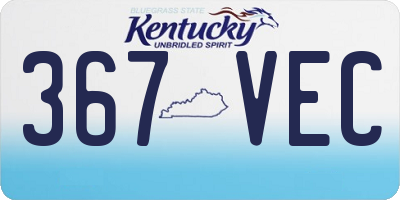 KY license plate 367VEC