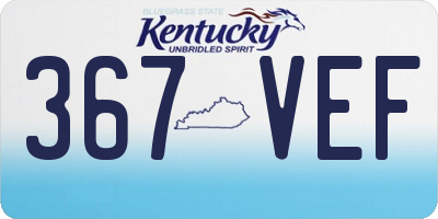 KY license plate 367VEF