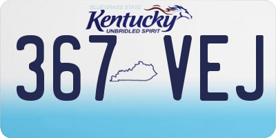 KY license plate 367VEJ