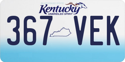KY license plate 367VEK