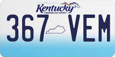 KY license plate 367VEM