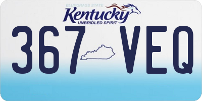 KY license plate 367VEQ