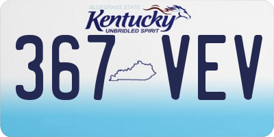 KY license plate 367VEV