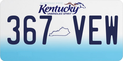 KY license plate 367VEW