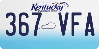 KY license plate 367VFA