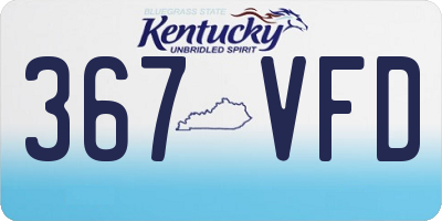KY license plate 367VFD