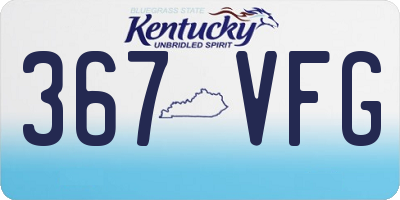 KY license plate 367VFG