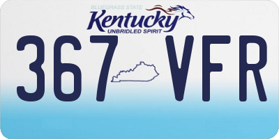 KY license plate 367VFR