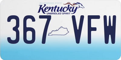 KY license plate 367VFW